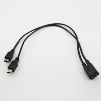 1 pcs 1 2a 1 5a mini usb 2 0 female to dual 2x male splitter y extension charger adapter cable 30cm 100 high quality