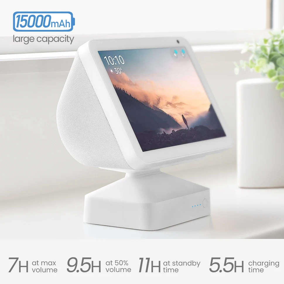 Фото Настольный держатель GGMM для Echo Show 8, магнитная подставка 1-го и 2-го поколения, регулируемый угол наклона, противоскользящее основание, аксессуары AmazonAlex №2