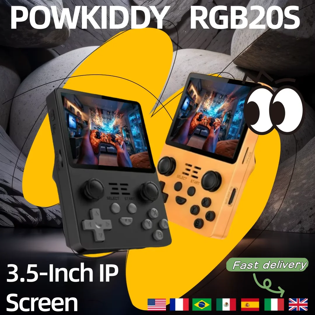 Портативная игровая консоль POWKIDDY RGB20S в стиле ретро 3 5-дюймовый IPS-экран 4:3 с