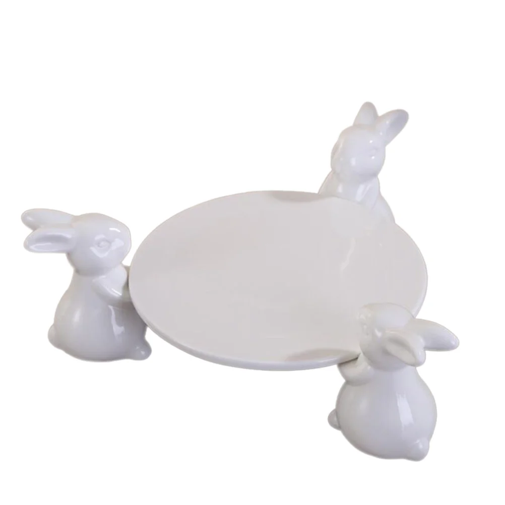 

Керамические тарелки, подставка для сервировки торта, тарелка в виде кролика, поднос для пасхального салата, десерта, тарелки для кроликов, капкейков, еды, закуски