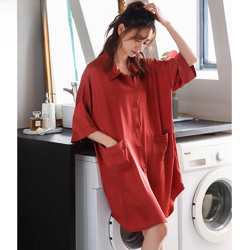 Yu Zhaolin Chubby Girl ночная рубашка больших размеров женские летние пижамы из ледяного