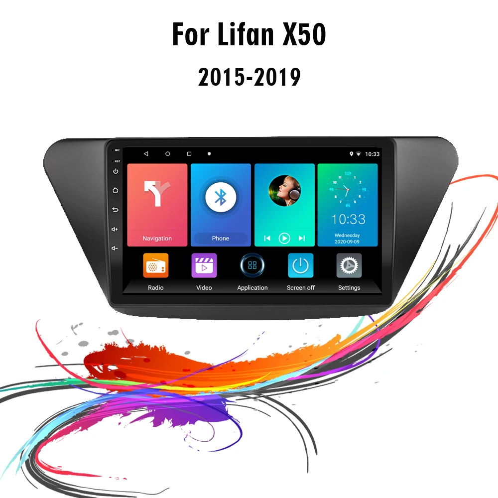 

For lifan x50 2015-2019 9 inch 2 Din 2.5D 4G Carplay Car Multimedia Player Android Wifi GPS Navigation Head unit With Frame
