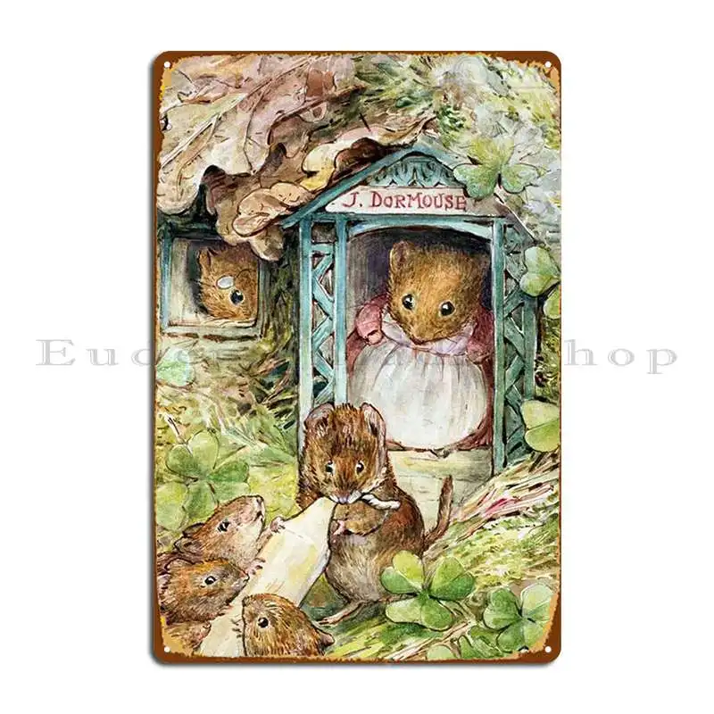 Mrs Dormouse металлический напечатанный плакат для создания клубного бара