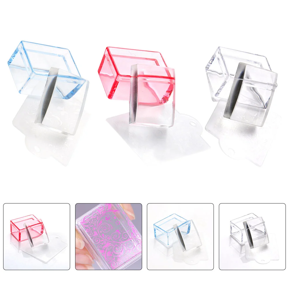 

Nail Stamperstamping Clear Plates Jelly Manicure Plate Silicone Stencils Templates French Fingernail Nailsfor Tool Pad