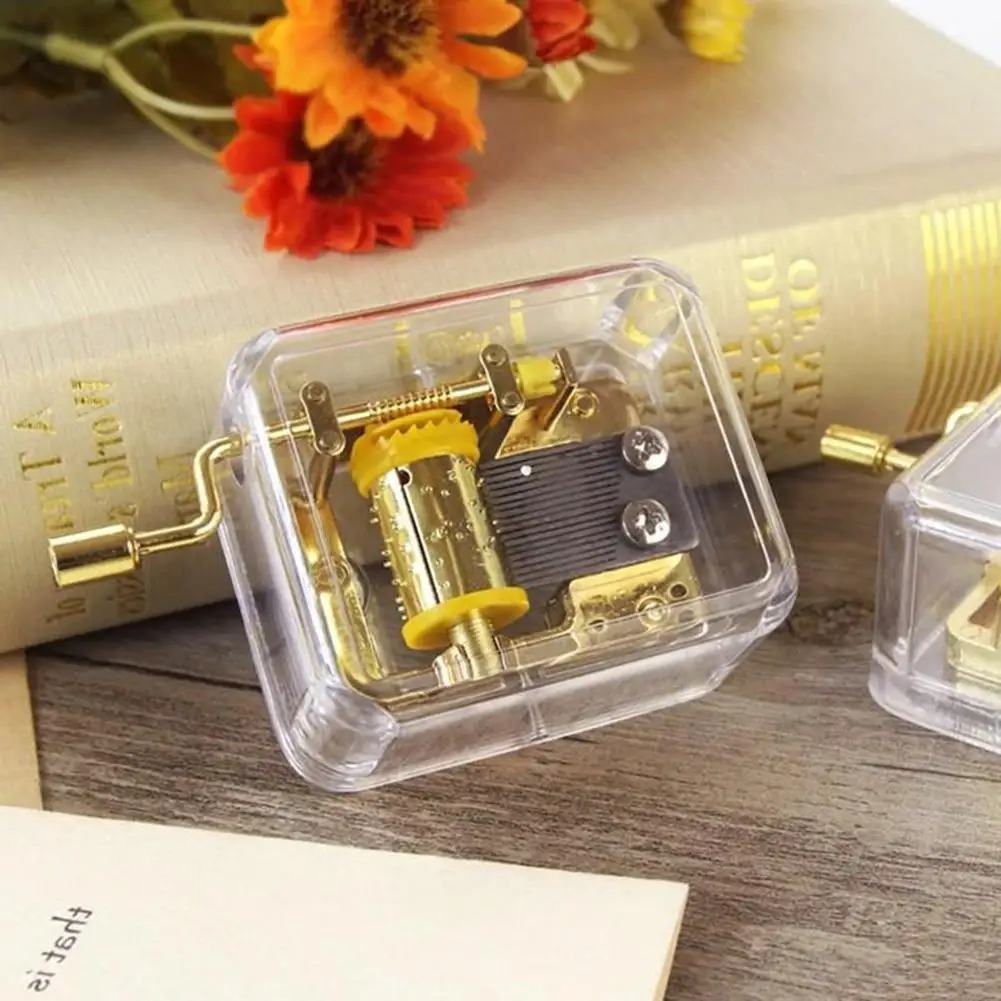 

Ceative Music Box mIni Hand Music Case Gold Plated Delicate Compact Hand-crank Music Box Relieve Stress