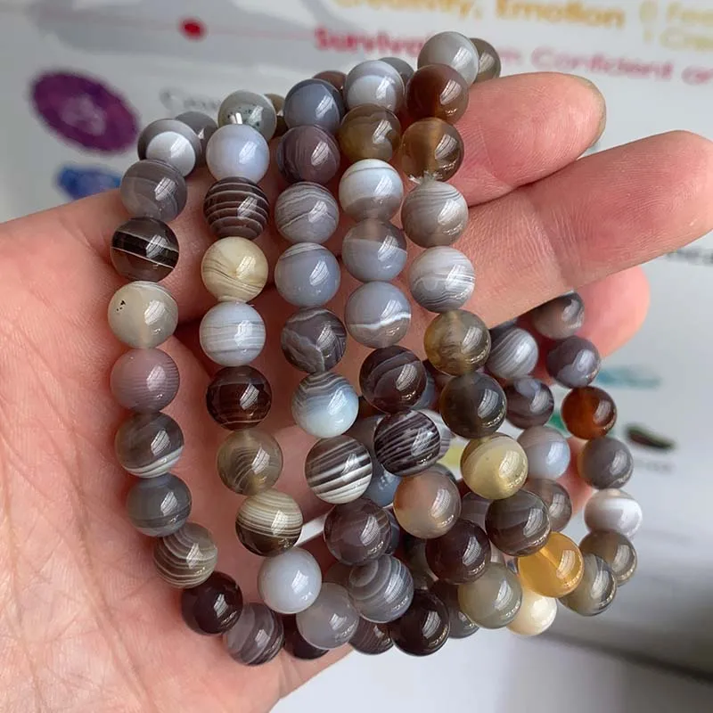 Natural Stone Beads Bracelet For Women Men 8mm Beads Bangles Dream Agate Bracelet Quartz Chakra Yoga Bracelets Jewelry Gifts images - 6