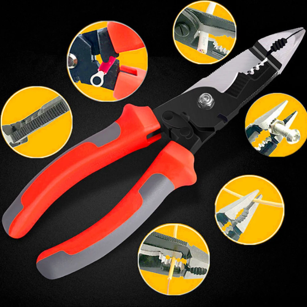 

6 in 1 Crimper Cable Cutter Automatic Wire Stripper Multifunctional Stripping Tools Crimping Pliers Terminal Plier Tools
