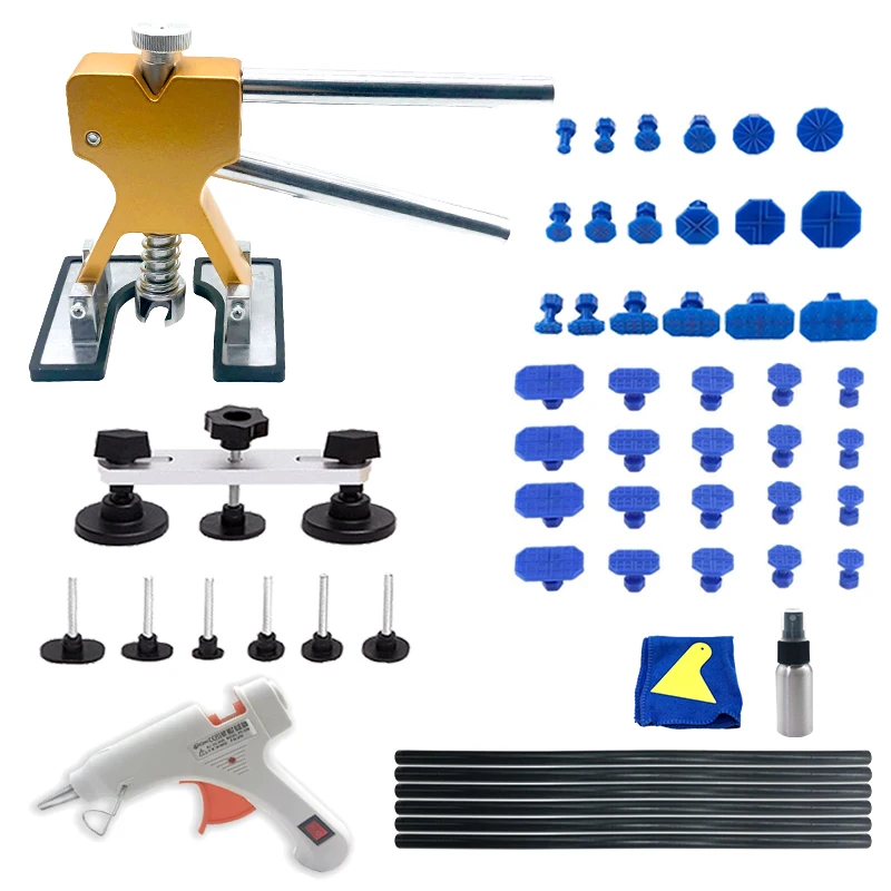 

Автомобильный вытягиватель вмятин, инструмент для ремонта, подъемный мост, набор для удаления вмятин без покраски кузова автомобиля, «сделай сам», гаражный инструмент, 18 + присоска, Вынимаемые автомобильные булочки