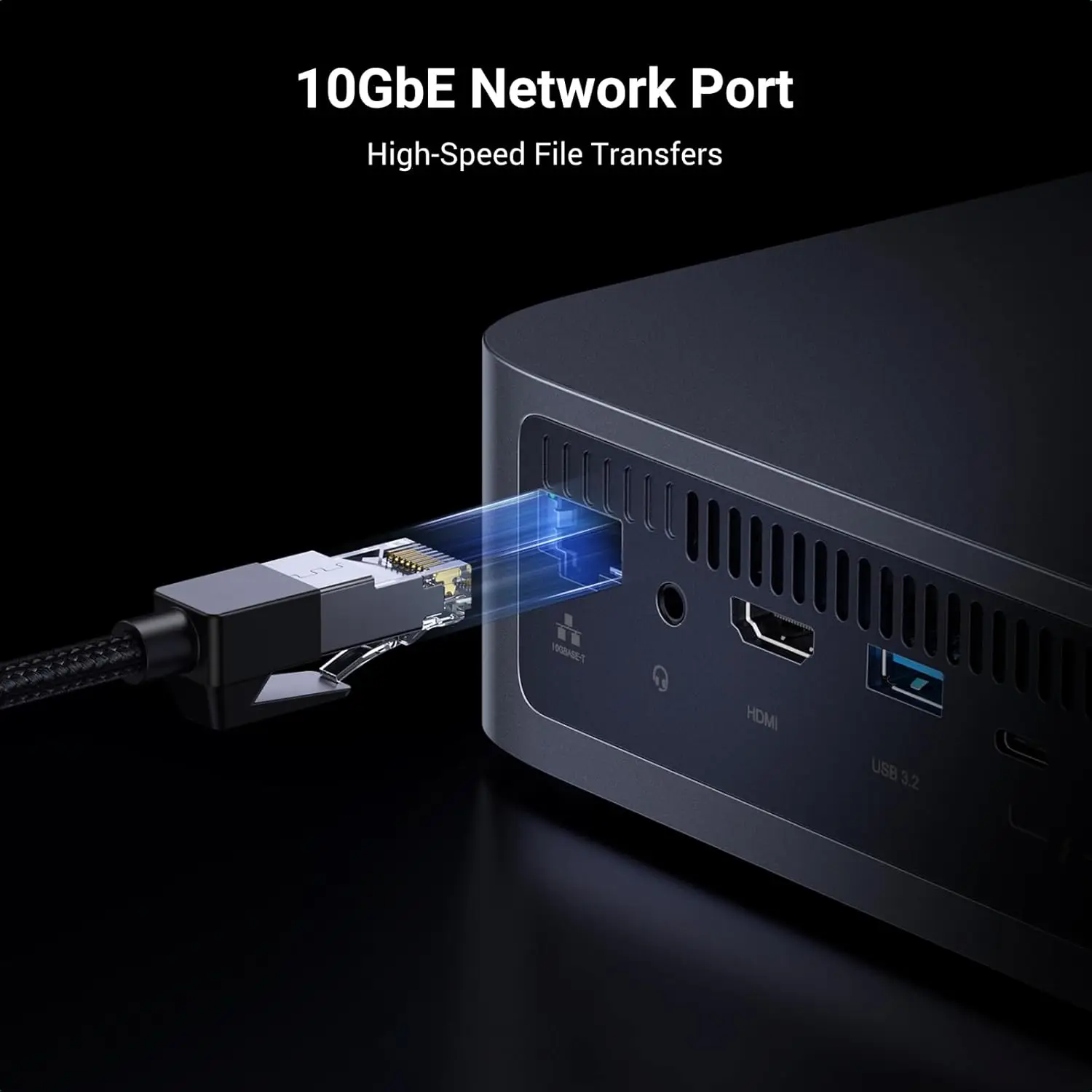Фото UGREEN NASync DXP480T Plus — 4-дисковое сетевое хранилище (NAS) на базе флеш-накопителей, высокоскоростное, с процессором I5 1235u (10-ядерный), 8 ГБ оперативной памяти DDR5, 128 ГБ SSD №5