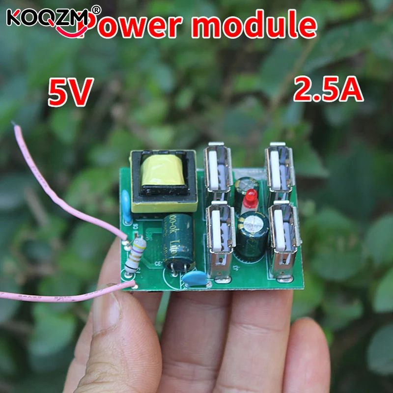 

5 В, 2,5 А, 4-канальный изолирующий переключатель от 220 В до 5 В, плата питания, USB-выход, модуль питания для быстрой зарядки
