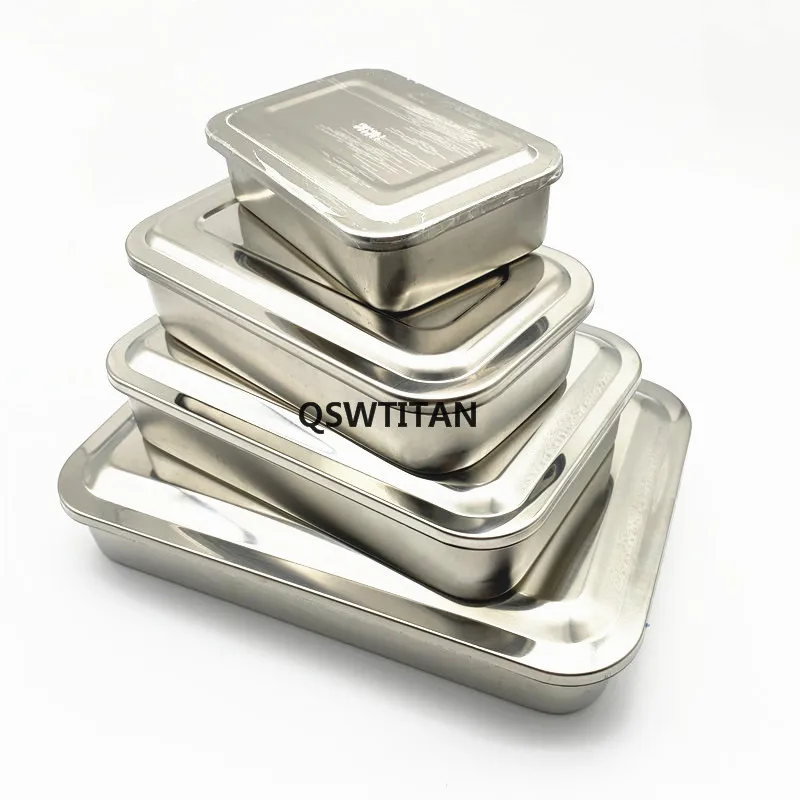 304 Stainless steel Sterilization tray box square plate with / no hole cover Surgical instrument dental |