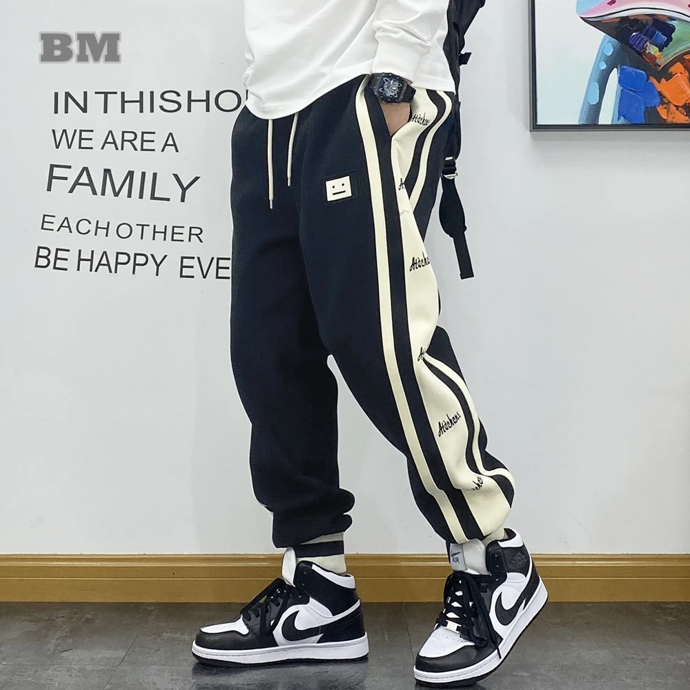 

Корейский стиль хип-хоп пэчворк парные повседневные спортивные брюки уличная одежда штаны для бега Harajuku спортивные шаровары для бега мужск...