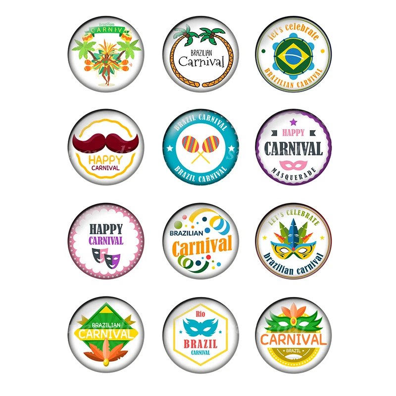 

24pcs/lot Brazil Carnival Glass Cabochons 10mm 12mm 14mm 18mm 20mm 25mm Flat Back DIY Jewelry Making Findings & Components T164