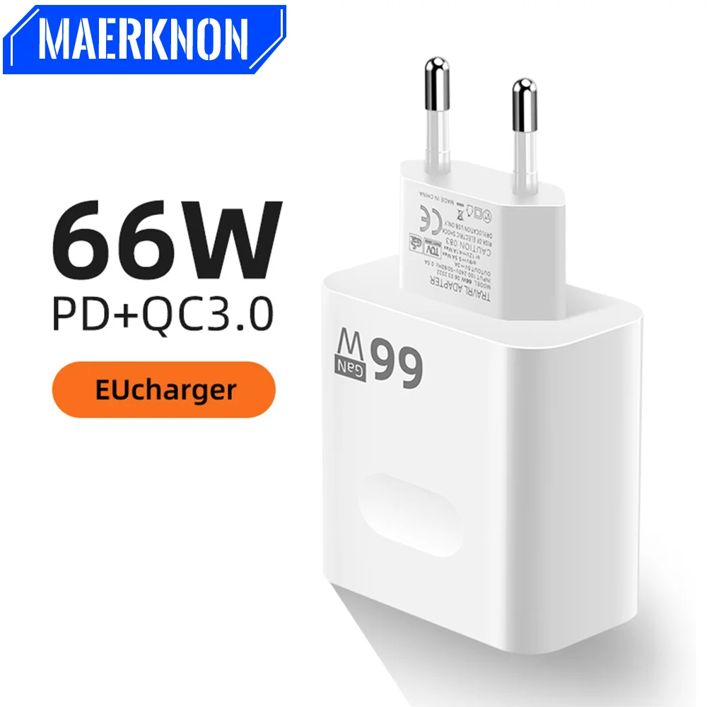 

Original PD 66W GaN USB C Charger Fast Charging Quick Charge 3.0 Mobile Phone For iPhone 13 14 15 Huawei Xiaomi 12 13 Samsung