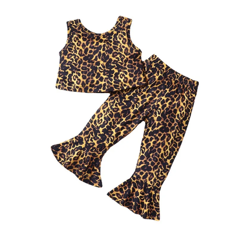 

Newborn Baby Girl Clothing Set Leopard Tank Top Flare Pants 2Pcs For Infant Kids Fashion Summer Children Outfit