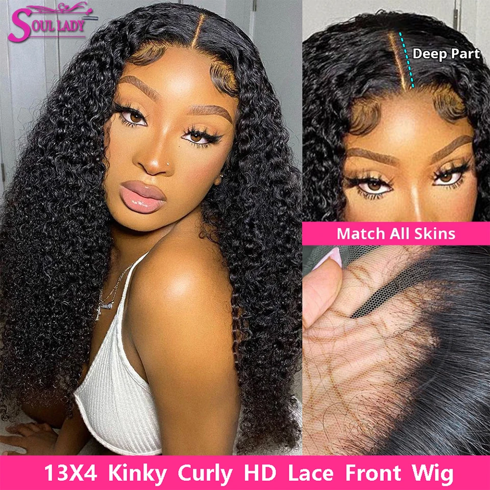 

Kinky Curly Lace Front Human Hair Wigs For Women Human Hair 13x4 HD Lace Frontal Wig Kinky Curly Hair 5x5 Closure Human Hair Wig