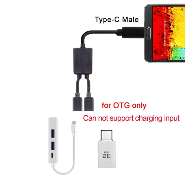 HUB USB C Type C à 2 ports multiples, adaptateur séparateur OTG