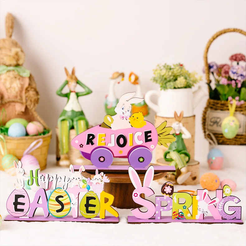 

Розовый деревянный Пасхальный кролик, стол, украшения, кролик, пасхальное яйцо, искусство, «сделай сам», праздник весны, искусство для дома, счастливая Пасха 2023