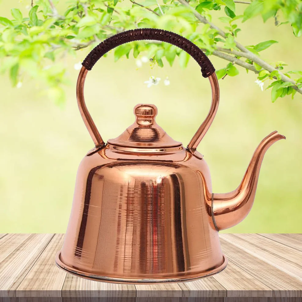 2L Pure Copper Teapot Handmade Red Copper Kettle Hot Pot Add Soup Pot Induction Cooker Boiling Water Kettle Cold Kettle For Home