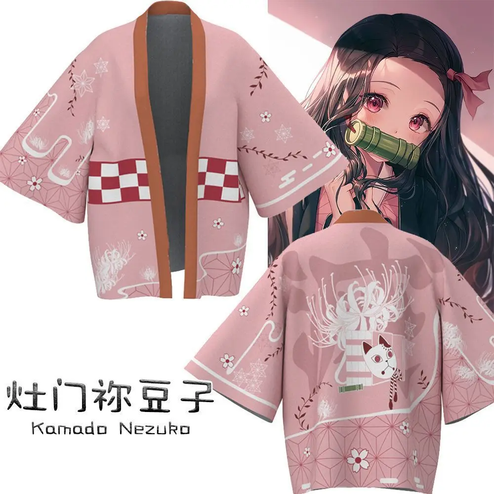 

Anime Demon Slayer Kamado Nezuko Cosplay 3D Print Streetwear Men Women Fashion Kimono Tees Tops Oversized Kids Jackets Clothing