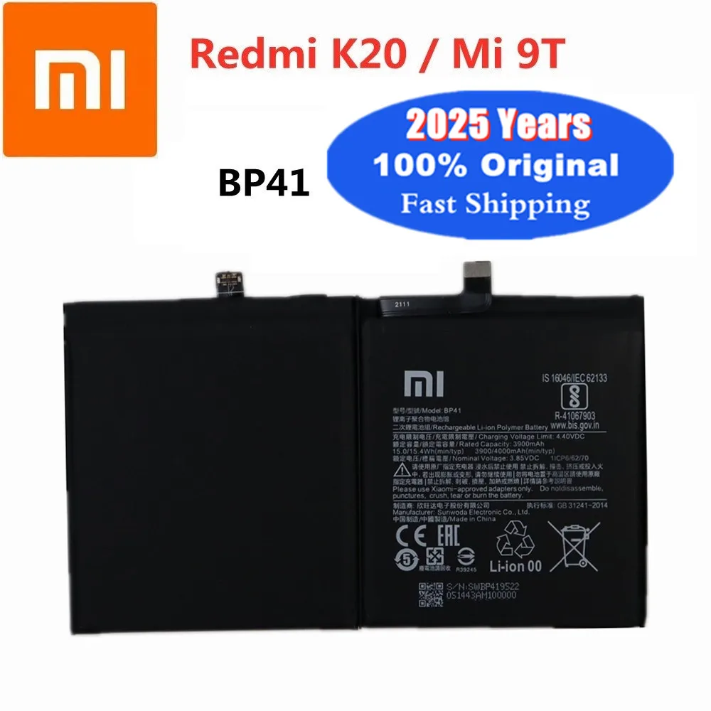 2025 лет Xiao mi, оригинальный аккумулятор BP41 для Xiaomi Mi 9T Mi9T ...