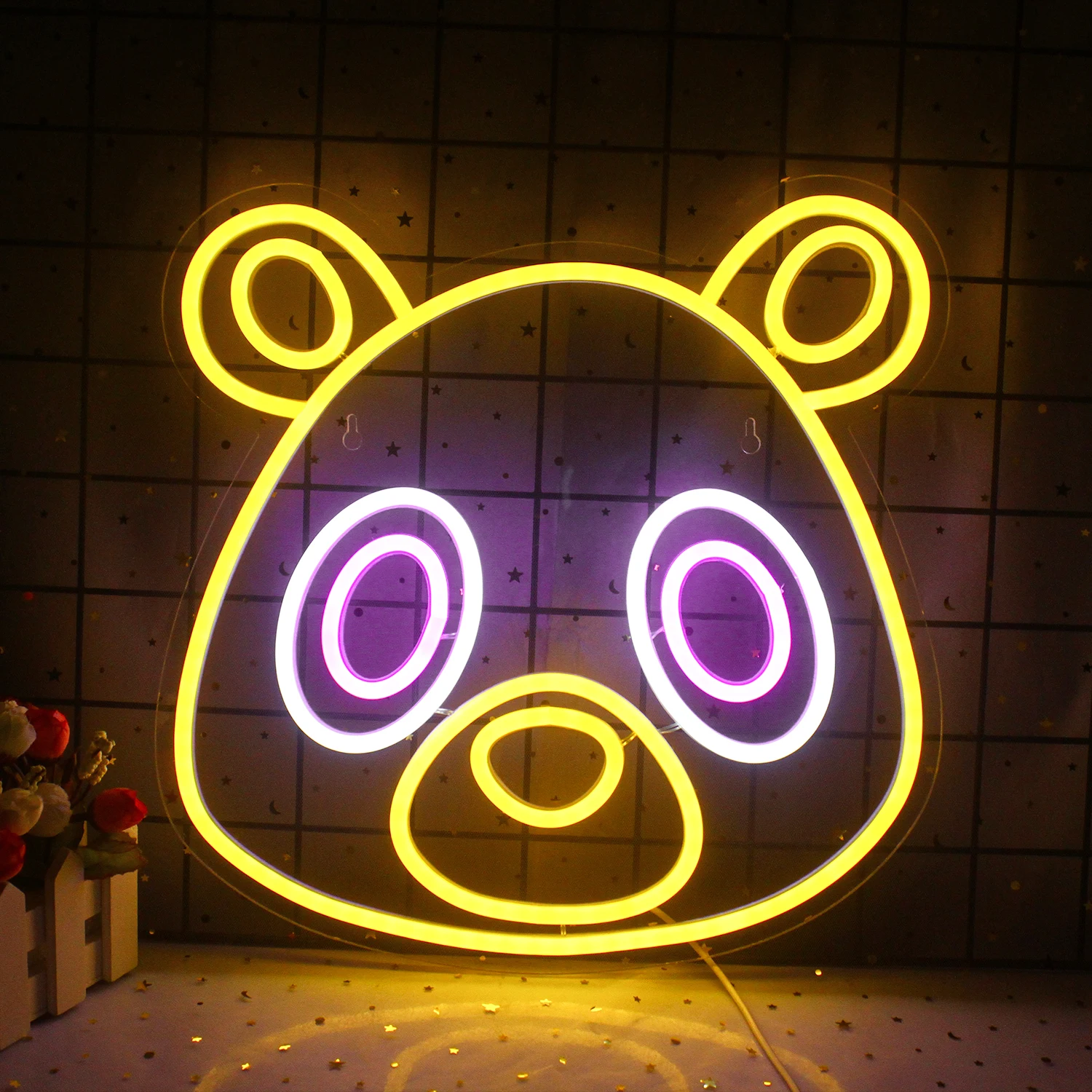 Wanxing Bear Anime Neon Sign Custom Led  Light Is Suitable Bar Wedding Birthday Party Child Room Home Wall Decoration Gift Lamp