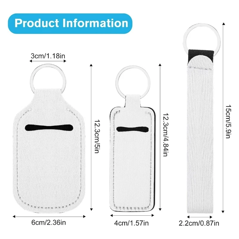 30 шт. ремешок для ключей с ремешком Balnk держатель помады и дорожный бутылки |