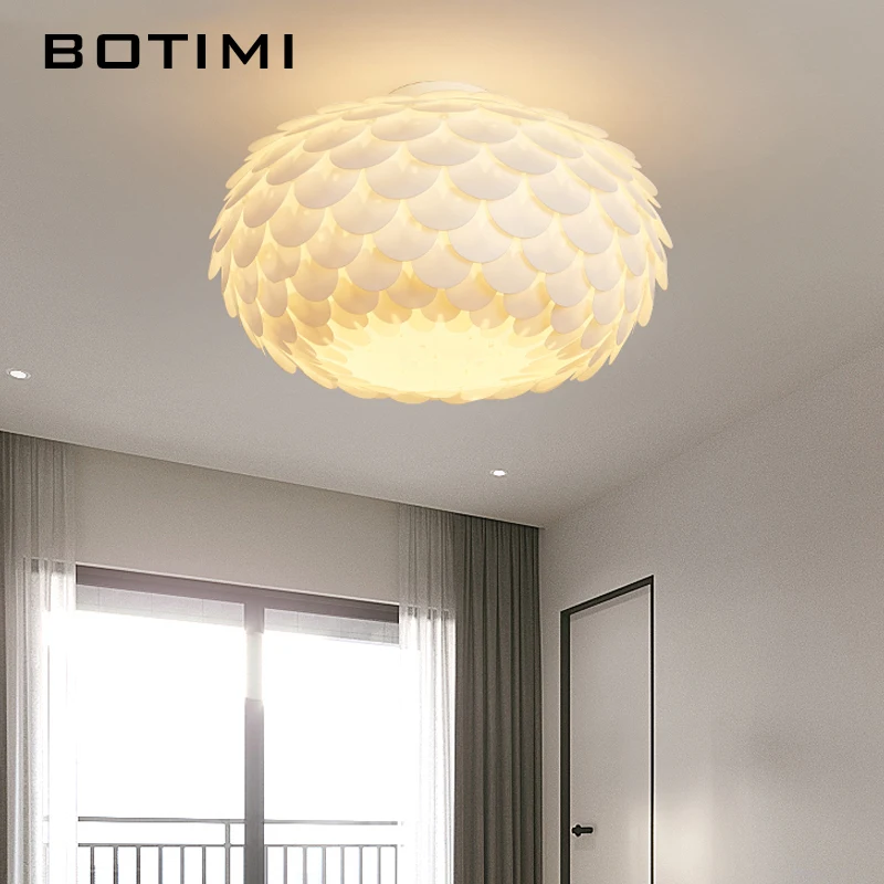 Современный 50 см круглый светодиодный потолочный светильник из акрила для