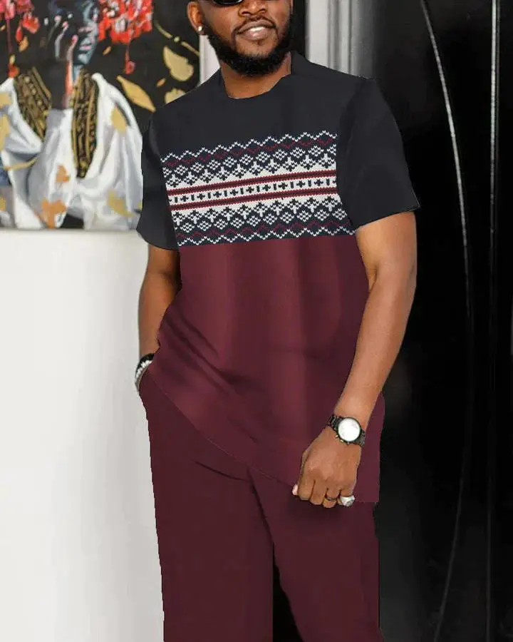 Man Summer Luxury Short Sleeve T-Shirt Casual Trousers Jogging Suit 2-Piece Fashion Male Trend Street Tracksuit Pant Set