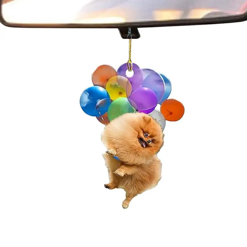 

Красочный воздушный шар, подвеска для автомобиля, собака, воздушный шар, яркая фотография для автомобиля, зеркало заднего вида, интерьер автомобиля