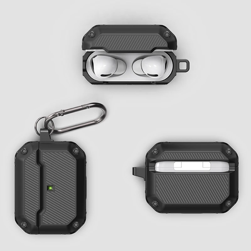 

For AirPods Pro Full Protective Earphone Accessories Soft Case Cover For AirPod 2 &amp 1 with Keychain Wireless Charging Cover