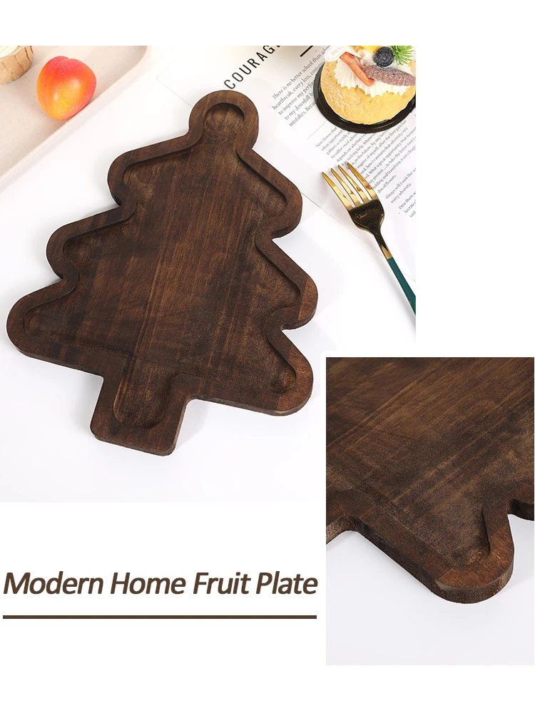 Деревянный поднос рождественское украшение блюдо форма Санта-Елки для одеял