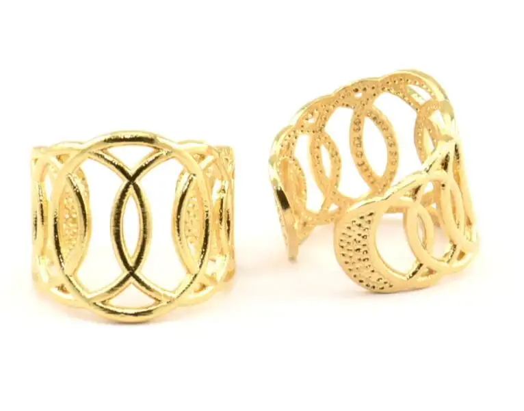 

1PC Raw Brass gold color Adjustable Ethnic Rings YN0079