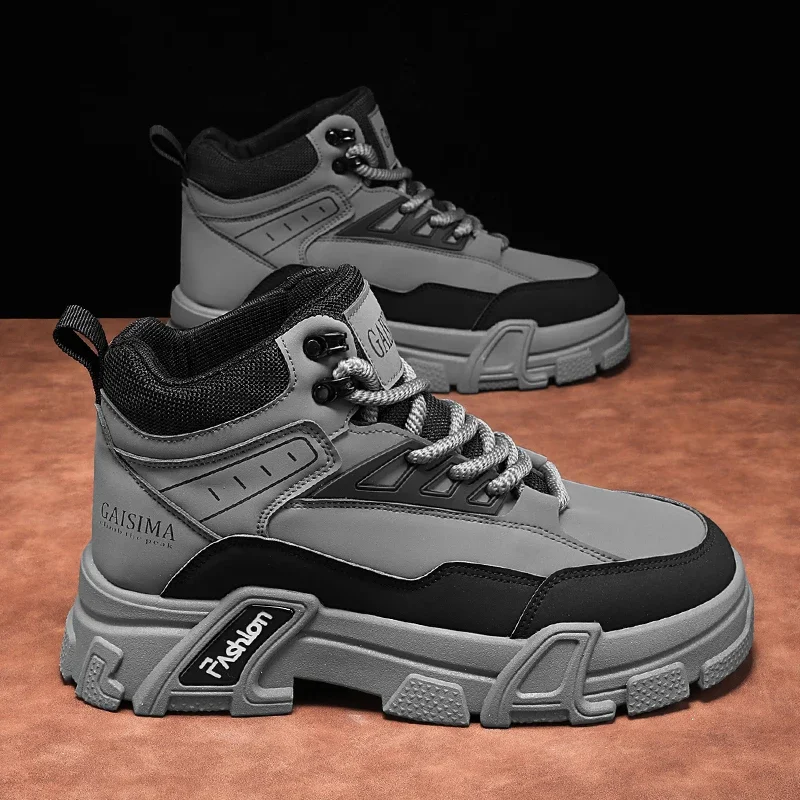 Мужские ботинки повседневная зимняя обувь уличная работа ковбойские