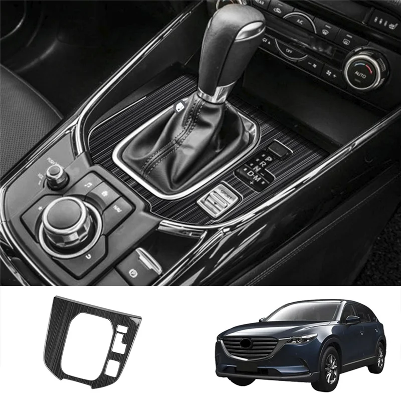 Car Stainless Steel Central Gear Shift Panel Control Panel Decal Interior Modification for Mazda CX9 CX-9 2022+ RHD
