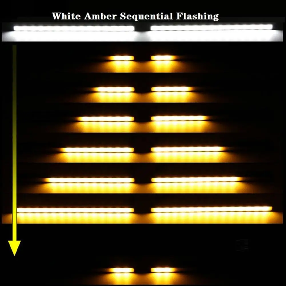 

12v 29led Two-color Sequential Turn Signal Led Lights Car Daytime Running Lights Styling Fog Lamp Modified Parts