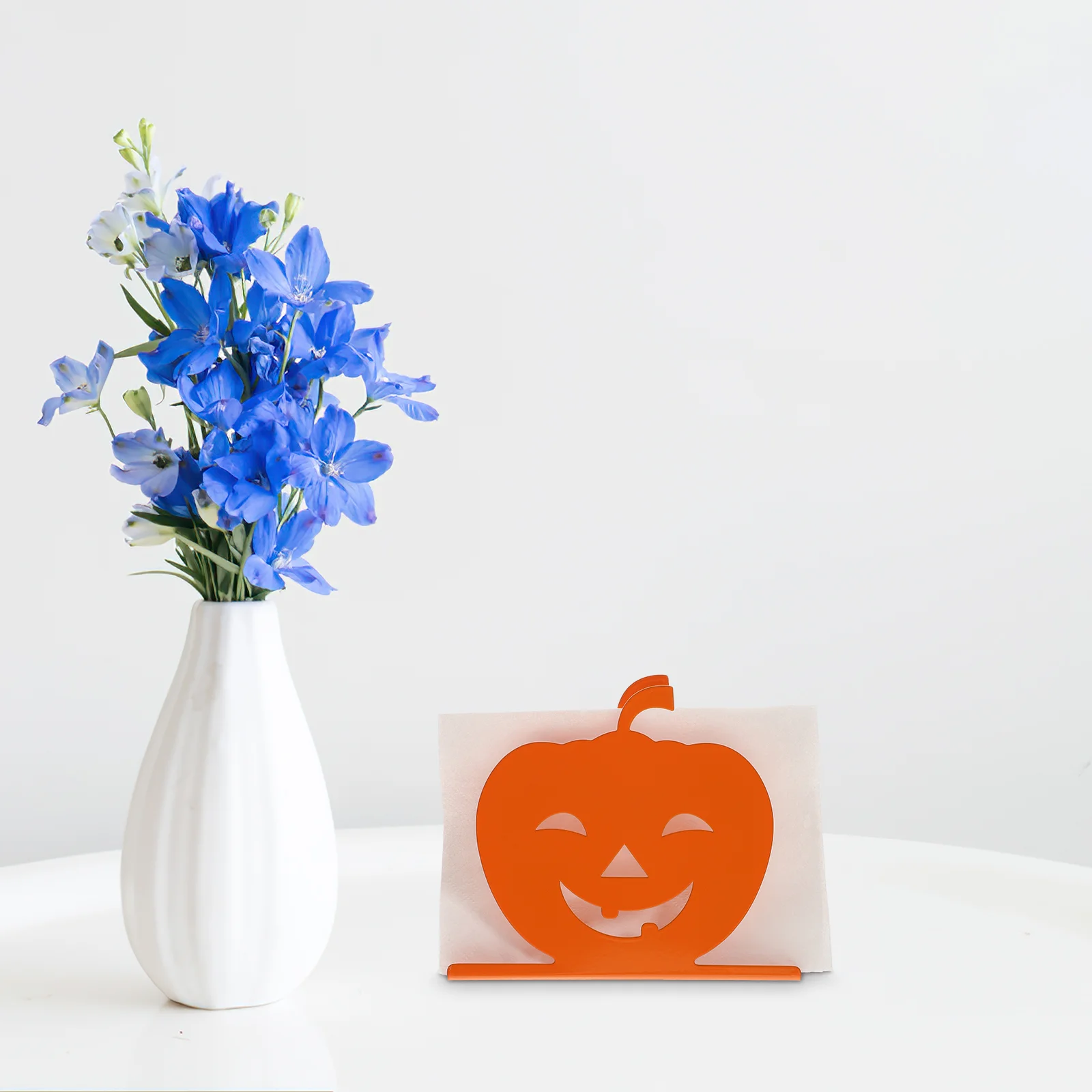 

Napkin Holder Desk Top Decor Dispensers Vintage Serviette Pumpkin Modern Iron Rack Metal Tissue