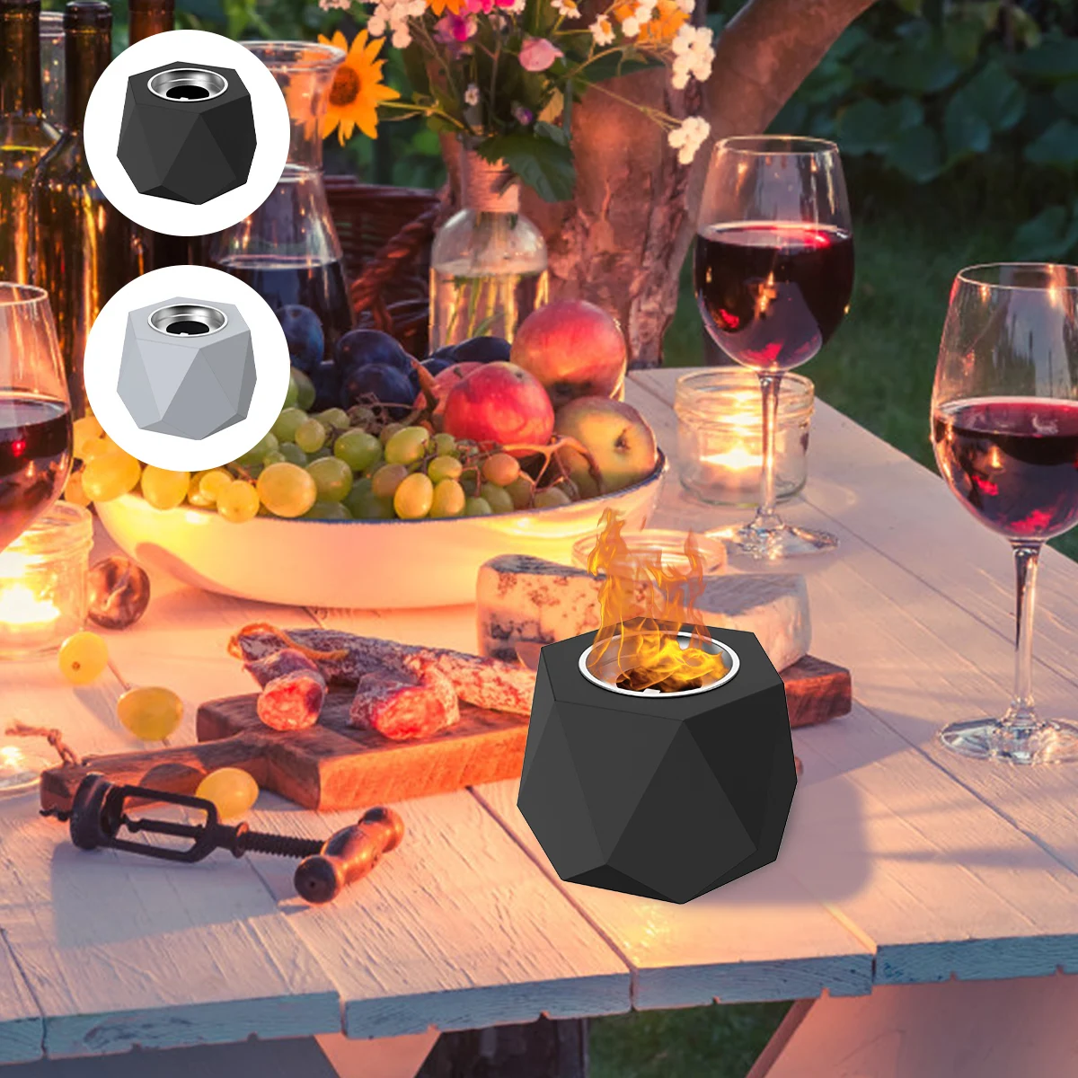 

Table Top Fire Pit Mini Bioethanol Fireplace Portable Tabletop Fire Pit Ventless Isopropyl Alcohol Fireplace Small Clean-Burning