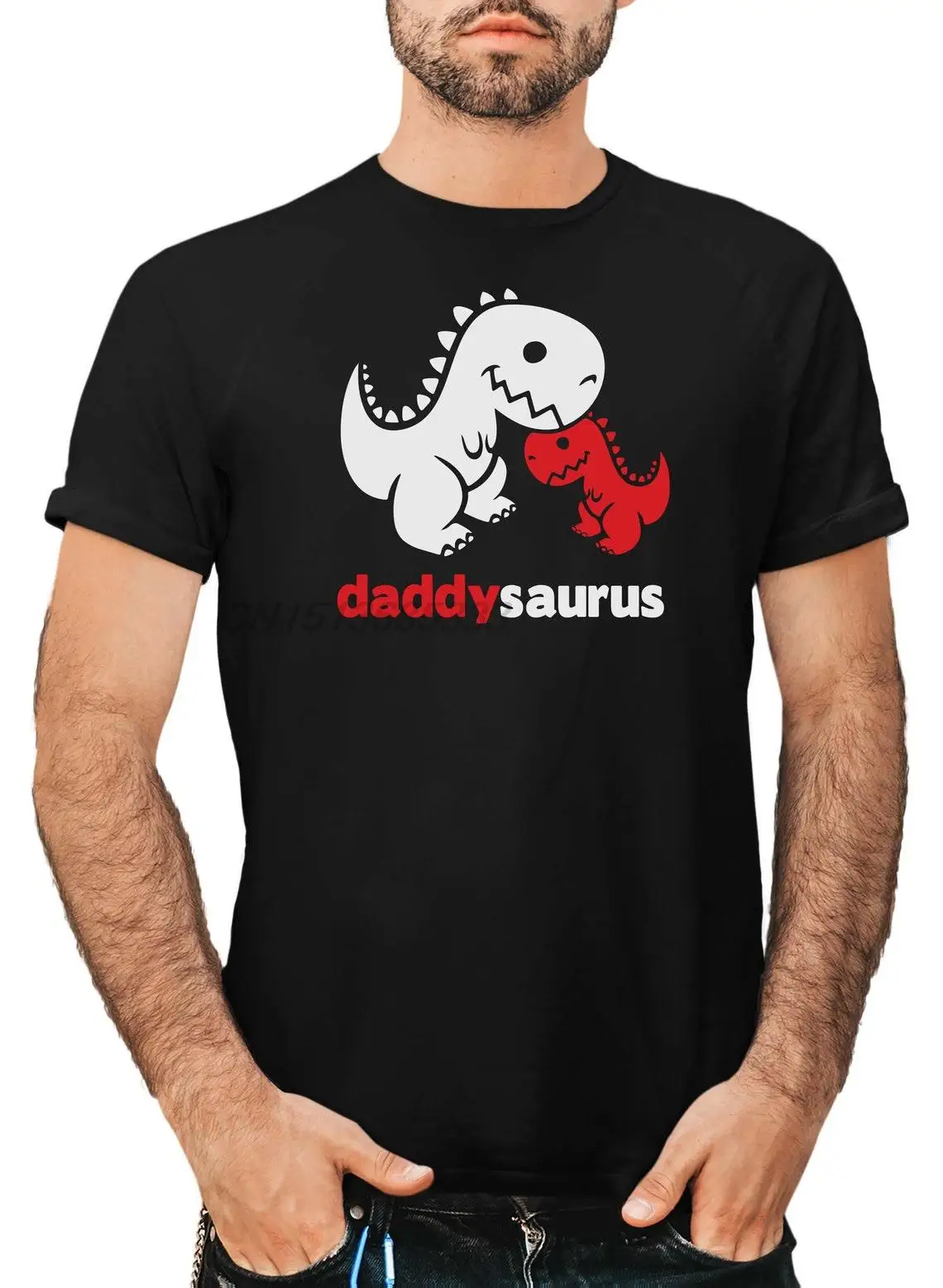 

Милые мужские футболки DADDYSAURUS T-rex, винтажные смешные футболки динозавра на День отца, мужские футболки оверсайз с коротким рукавом, повседневная одежда для взрослых