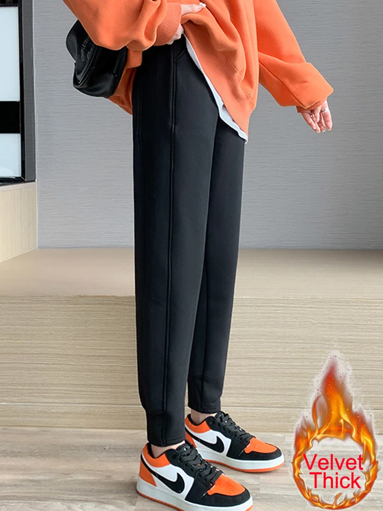 Спортивные брюки-карандаш женская одежда осенне-зимние новые бархатные толстые