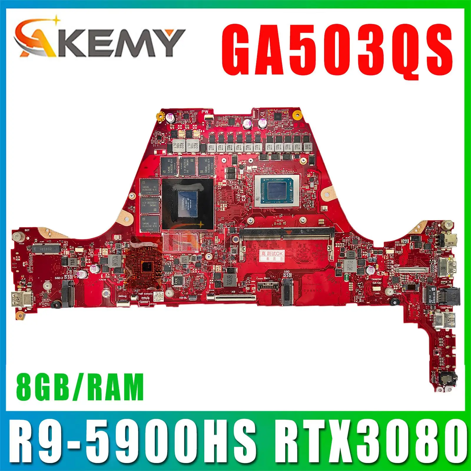 

Ноутбук материнская плата ASUS ROG Zephyrus G15 GA503QS GA503Q, материнская плата ноутбука R9-5900HS RTX3080/V8G 8 ГБ/RAM DDR4