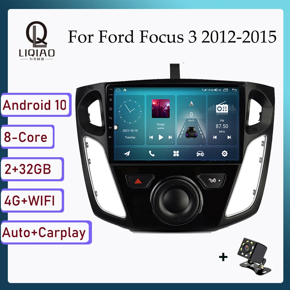 

2 din Carplay Auto Car Radio For Ford Focus 3 Mk 3 2012-2015 Android Car Multimedia DVD Player Head Unit GPS Navi Bluetooth OBD