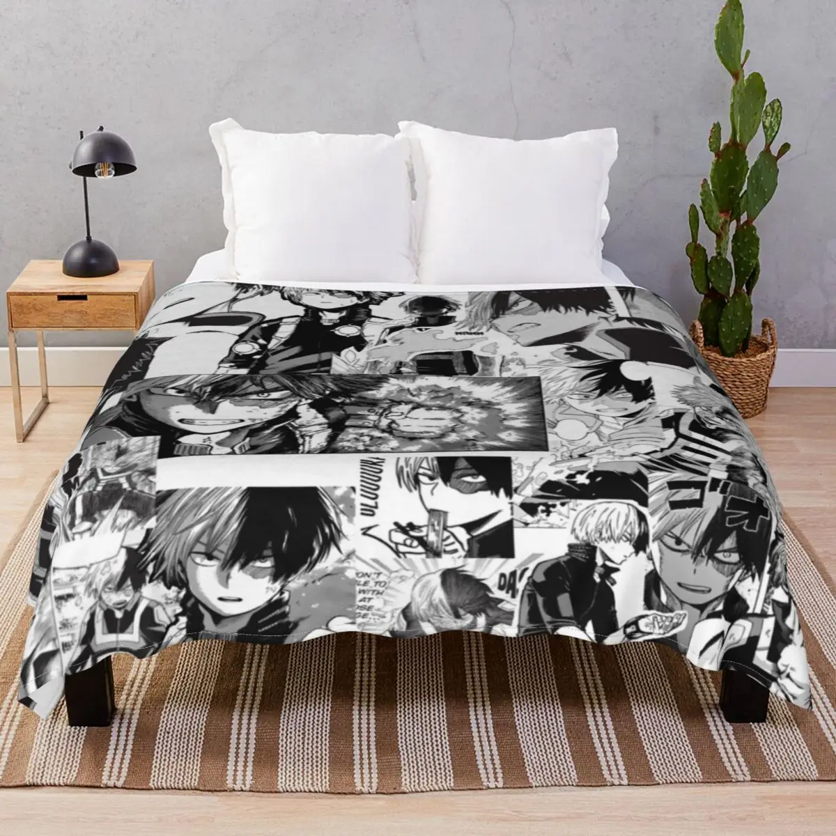 

Todoroki Shoto Blankets Fleece Plush Print Super Warm Unisex Throw Blanket for Bed Home Couch Travel Cinema