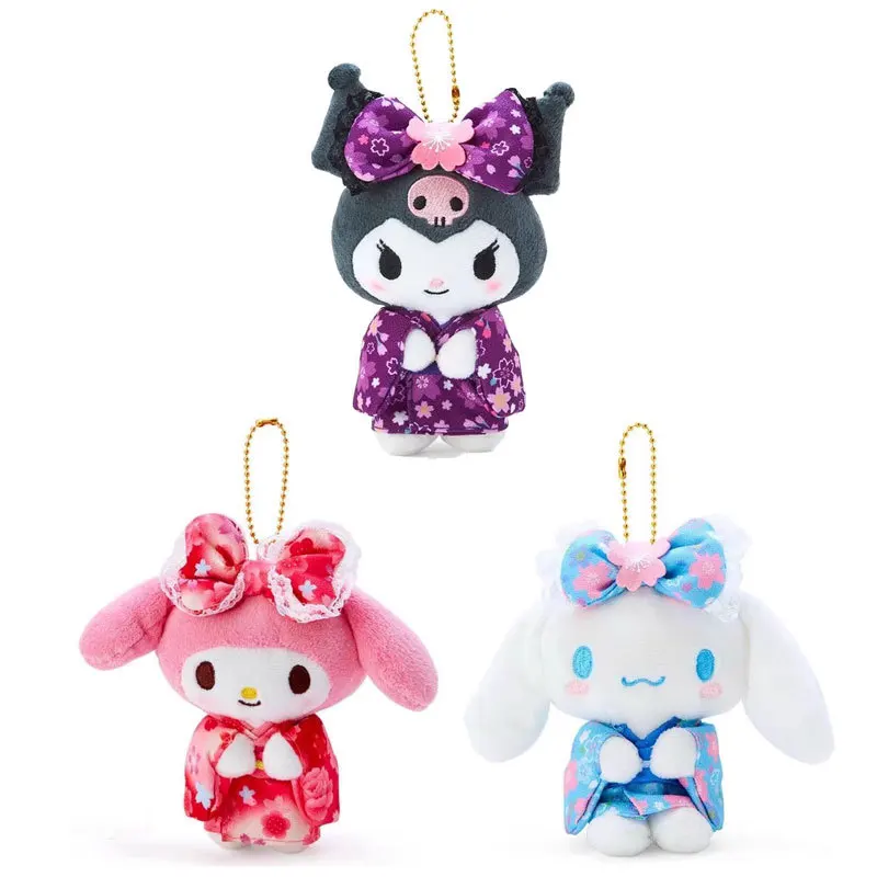 Брелок-кимоно Sanrio Sakura Kuromi Melody плюшевая игрушка мягкие брелоки