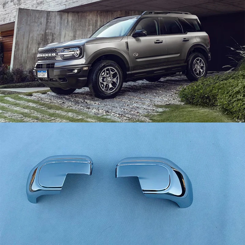 

Fit For Ford Bronco Sport CX430 2021 Car Accessories ABS Chrome Rearview Side Door Mirror Cover Trim 2pcs