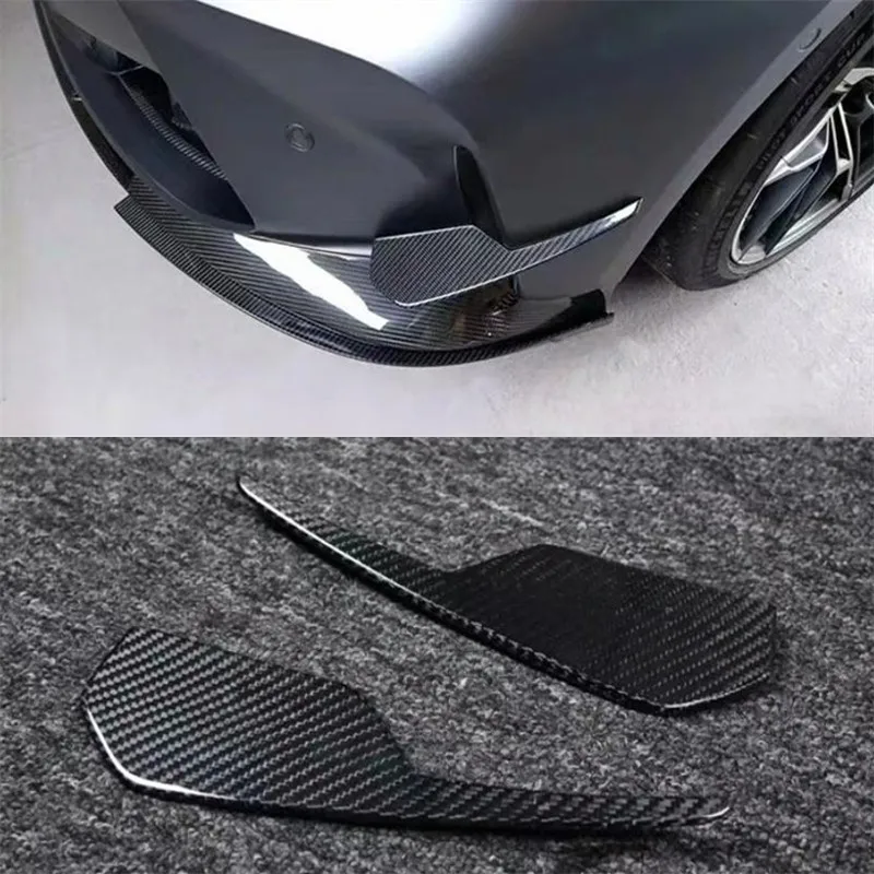 Фото Для BMW M3 M4 G80 G82 ReaI передний бампер из углеродного волокна автомобиля, вентиляционное отверстие, ветровой нож, автомобильные аксессуары, комплект кузова №1