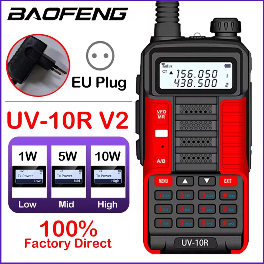 Baofeng UV-10R V2 10 Вт Draagbare Мощная рация VHF UHF Двухдиапазонный Tweeweg Cb Ham