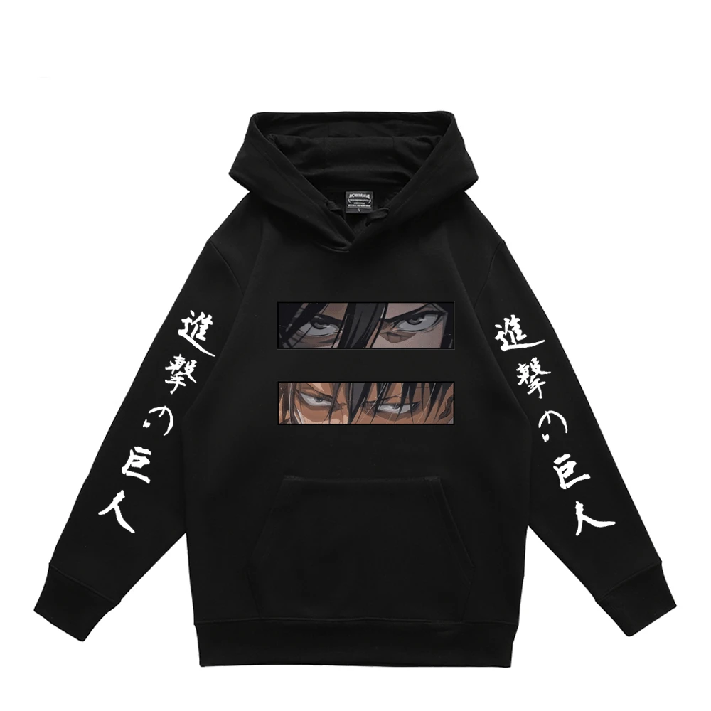 

New Anime Attack on Titan Print Hoodie Mens Clothing Spring Long Sleeve Fleece Hooded Sweatshirts Unisex Pullover Tops Hoodies