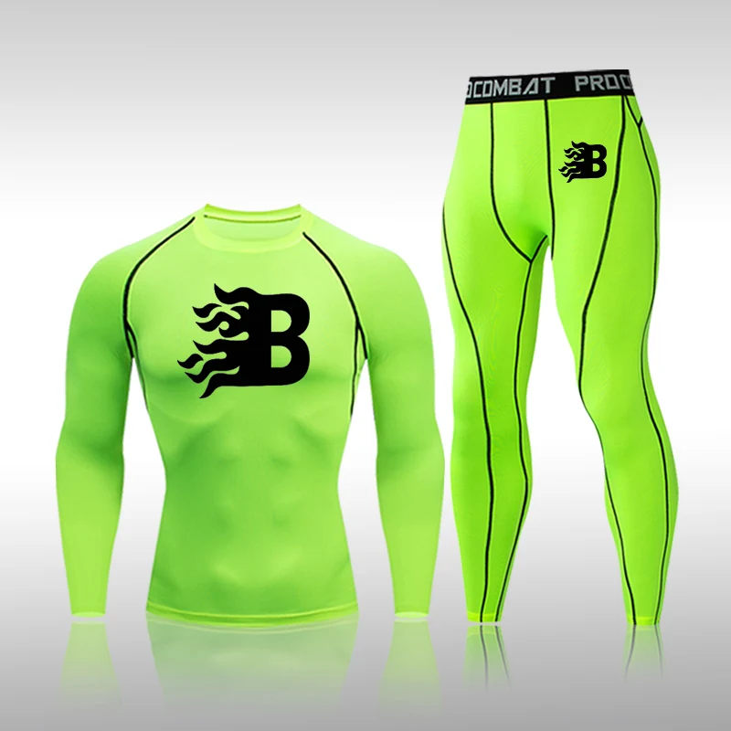 

Men's Compression Long Sleeves Male Tights Leggings For Running Gym Sport Fitness Quick Dry Joggings Workout Trousers Sport Suit