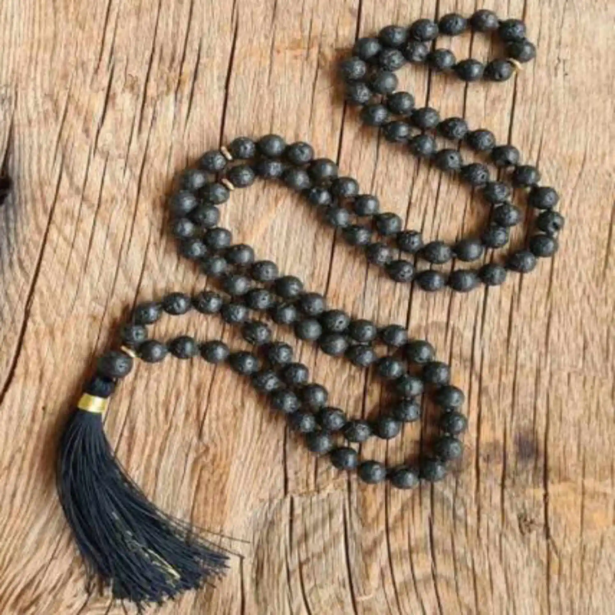 

8mm Natural 108 lava gemstone beads Tassel necklace Blessing Diy Seven Chakras Thanksgiving Day Elegant Chain spread Gift Mental